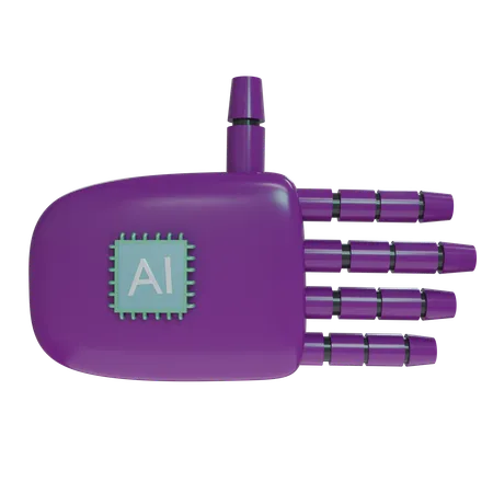 Robot Hand Rest Purple  3D Icon