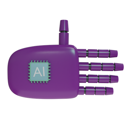 Robot Hand Rest Purple  3D Icon