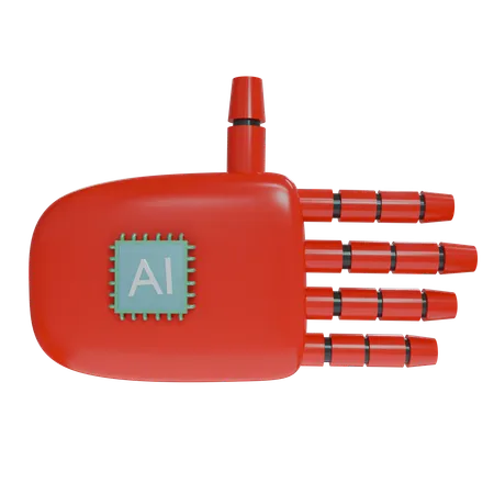 Robot Hand Rest Red  3D Icon