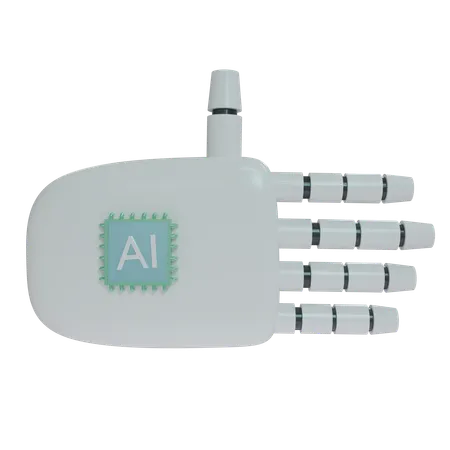 Robot Hand Rest White  3D Icon