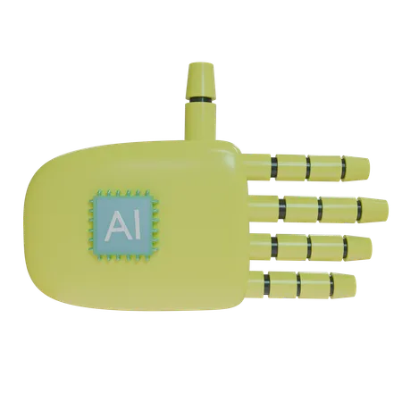Robot Hand Rest Yellow  3D Icon