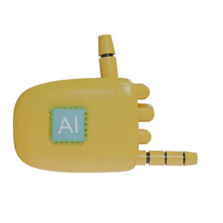 Robot Hand RockOn Amber  3D Icon