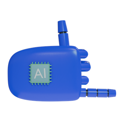 Robot Hand RockOn Blue  3D Icon