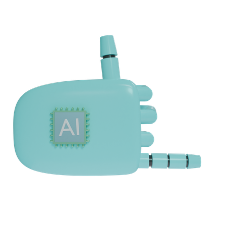 Robot Hand RockOn Cyan  3D Icon