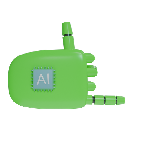 Robot Hand RockOn Green  3D Icon