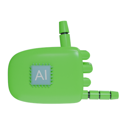 Robot Hand RockOn Green  3D Icon