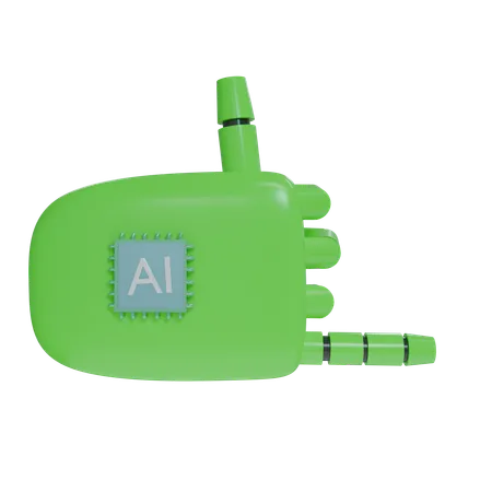 Robot Hand RockOn Green  3D Icon