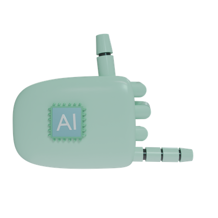 Robot Hand RockOn MintGreen  3D Icon