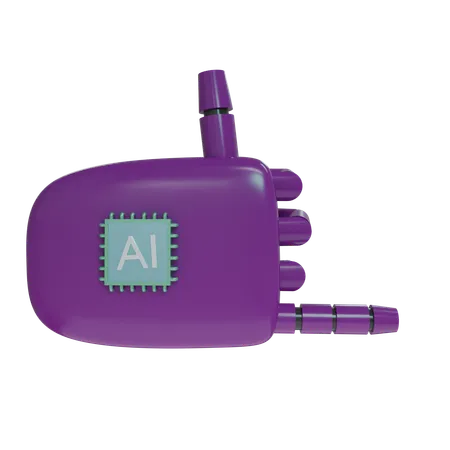 Robot Hand RockOn Purple  3D Icon