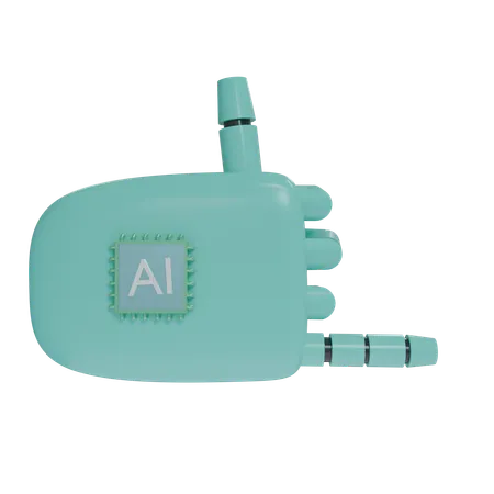 Robot Hand RockOn Turquoise  3D Icon
