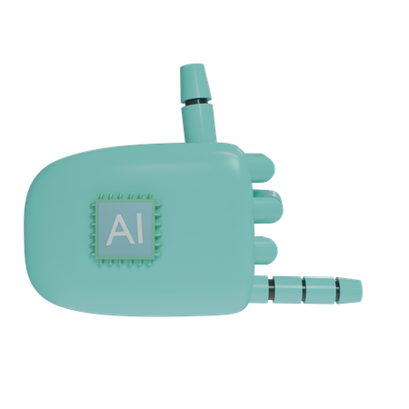 Robot Hand RockOn Turquoise  3D Icon