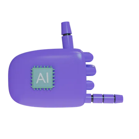 Robot Hand RockOn Violet  3D Icon