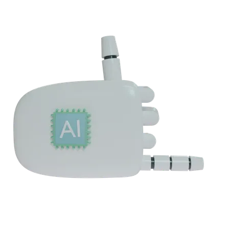 Robot Hand RockOn White  3D Icon