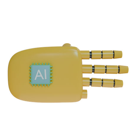 Robot Hand ThreeFingers Amber  3D Icon