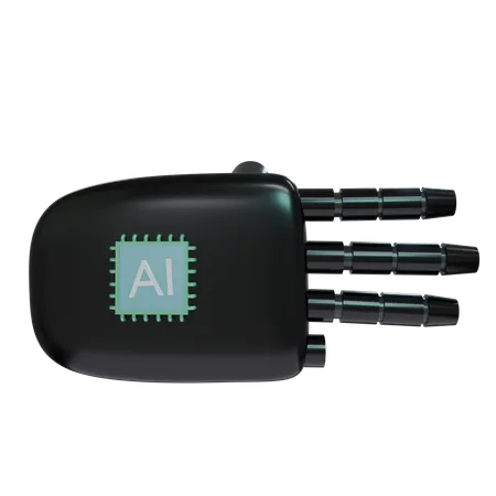 Robot Hand ThreeFingers Black  3D Icon