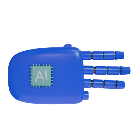 Robot Hand ThreeFingers Blue  3D Icon