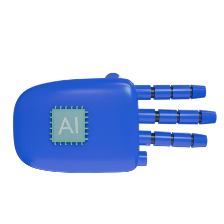 Robot Hand ThreeFingers Blue  3D Icon