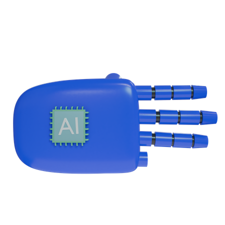 Robot Hand ThreeFingers Blue  3D Icon