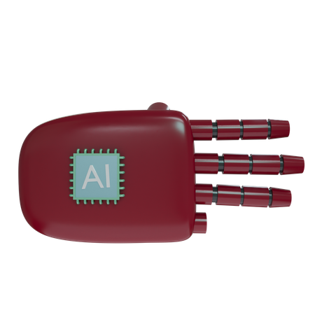 Robot Hand ThreeFingers Burgundy  3D Icon