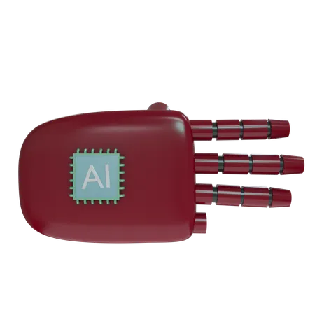 Robot Hand ThreeFingers Burgundy  3D Icon