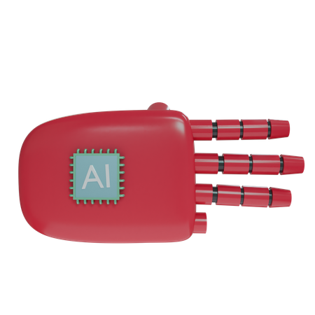 Robot Hand ThreeFingers Crimson  3D Icon