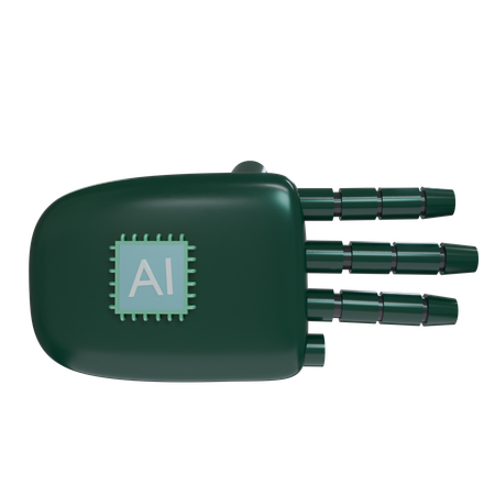 Robot Hand ThreeFingers Emerald  3D Icon