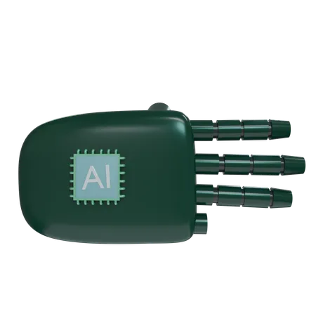 Robot Hand ThreeFingers Emerald  3D Icon