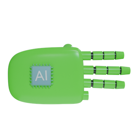 Robot Hand ThreeFingers Green  3D Icon