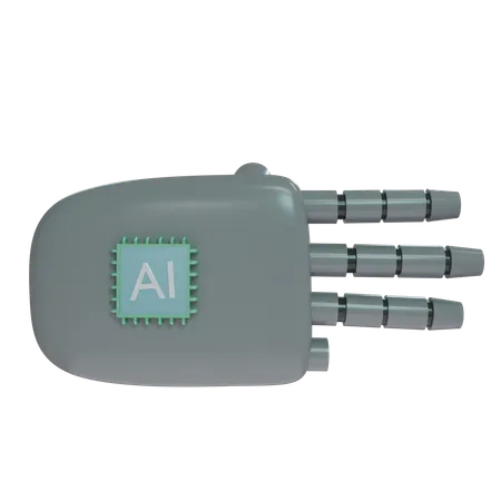 Robot Hand ThreeFingers Grey  3D Icon