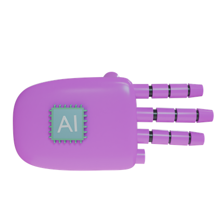 Robot Hand ThreeFingers Magenta  3D Icon