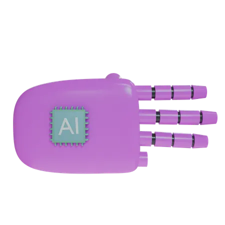 Robot Hand ThreeFingers Magenta  3D Icon