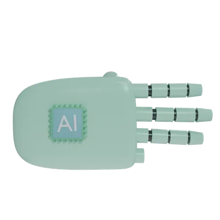 Robot Hand ThreeFingers MintGreen  3D Icon