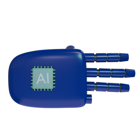 Robot Hand ThreeFingers Navy  3D Icon