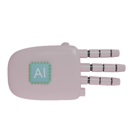 Robot Hand ThreeFingers Pink  3D Icon