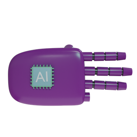 Robot Hand ThreeFingers Purple  3D Icon
