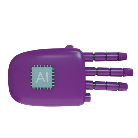 Robot Hand ThreeFingers Purple  3D Icon