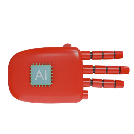 Robot Hand ThreeFingers Red  3D Icon
