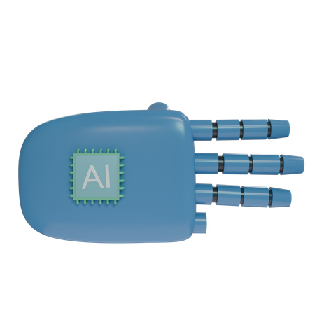Robot Hand ThreeFingers SteelBlue  3D Icon