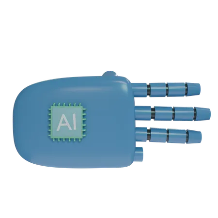 Robot Hand ThreeFingers SteelBlue  3D Icon