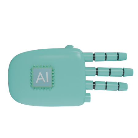 Robot Hand ThreeFingers Turquoise  3D Icon