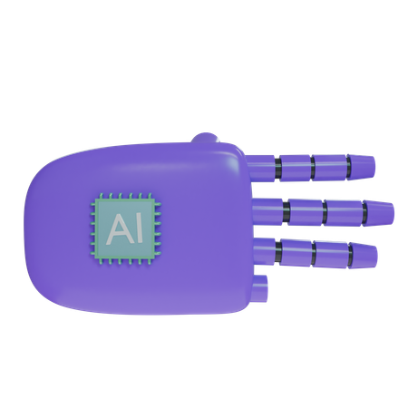 Robot Hand ThreeFingers Violet  3D Icon