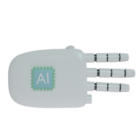 Robot Hand ThreeFingers White  3D Icon