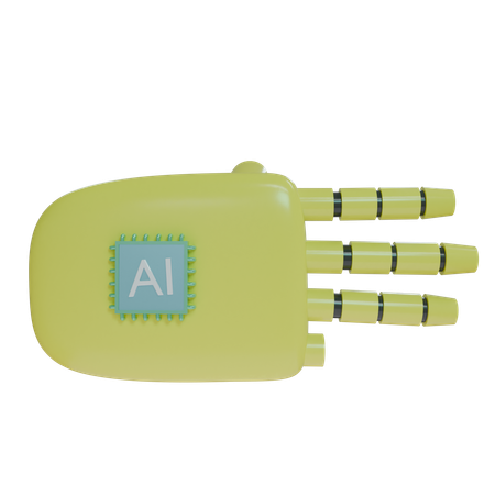 Robot Hand ThreeFingers Yellow  3D Icon