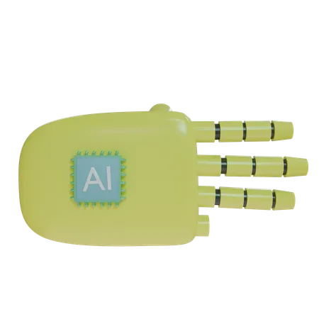 Robot Hand ThreeFingers Yellow  3D Icon