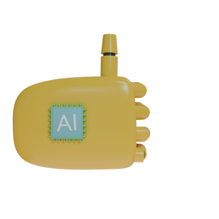 Robot Hand ThumbsUp Amber  3D Icon