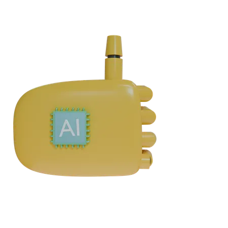Robot Hand ThumbsUp Amber  3D Icon