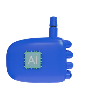 Robot Hand ThumbsUp Blue  3D Icon