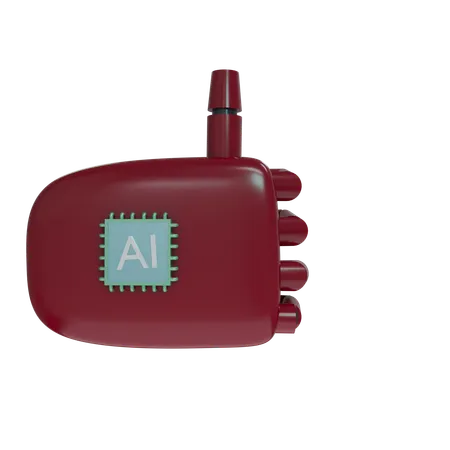 Robot Hand ThumbsUp Burgundy  3D Icon