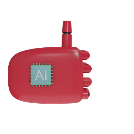 Robot Hand ThumbsUp Crimson  3D Icon