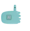 Robot Hand ThumbsUp Cyan